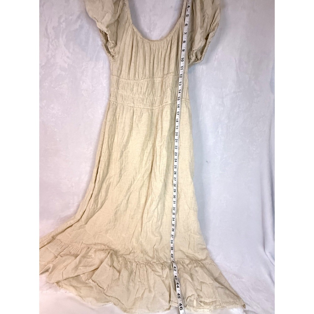 Women’s Cream Puff-Sleeve Midi Dress - Picture 3 of 12